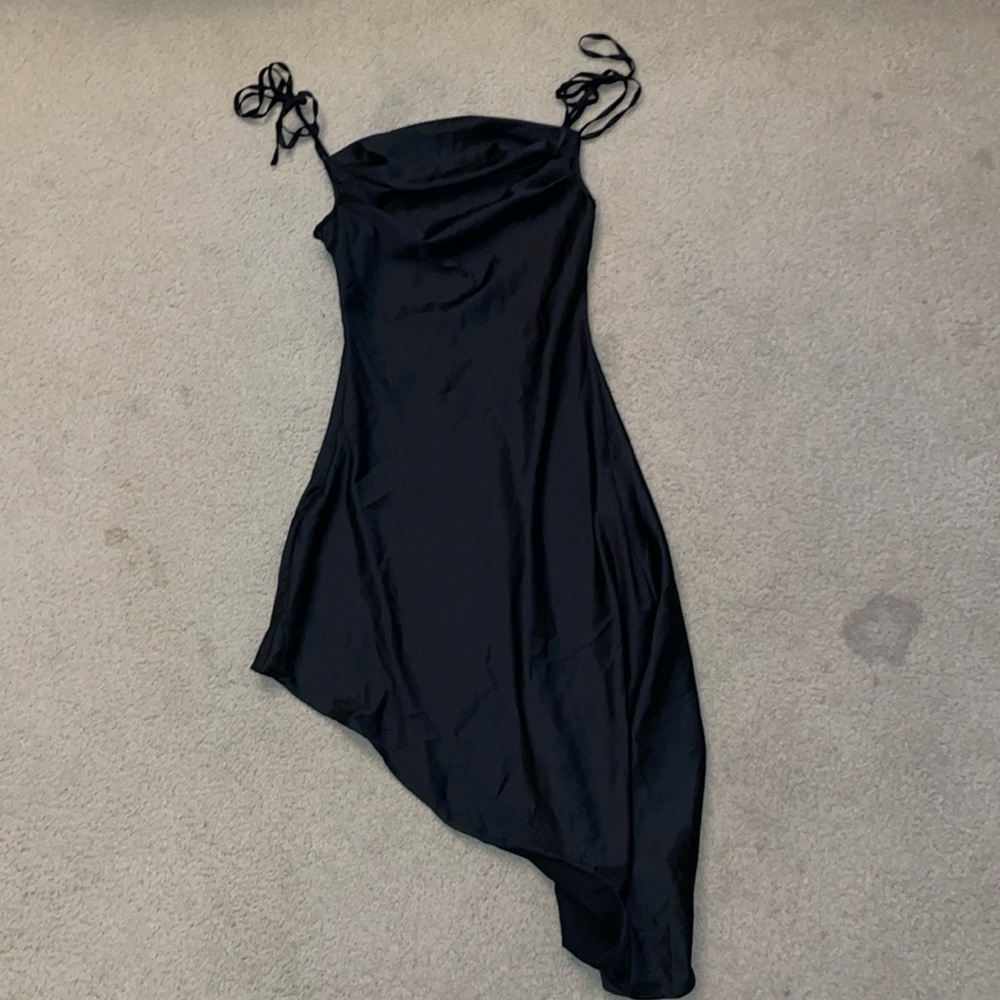 Black Satan Longer Dress